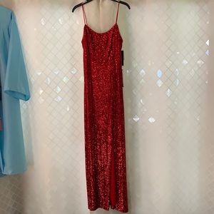 Brand New XSCAPE red sequin prom dress size 6